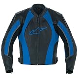 Alpinestars Octane Men's Leather Sports Bike Racing Motorcycle Jacket - Color: Blue, Size: 58