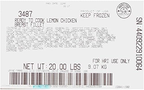 Dutch Quality House Lemon Pepper Chicken Breast Fillets, 4.3 Ounce -- 4 per case.
