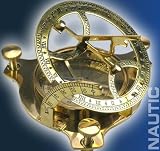 Produkt-Bild: Nautic Kompass Sonnenuhr MESSING 8,5cm + Holzetui Modell ELECSA 9060