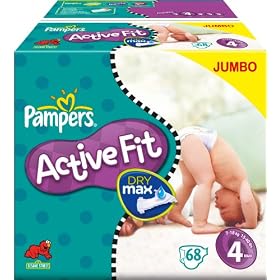 Pampers Active Fit Size 4 (15-44 lbs/7-18 kg) Nappies - 2 x Jumbo Packs of 68 (136 Nappies)
