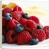 Box Canvas Print of Blueberries and raspberries from Science Photo Library