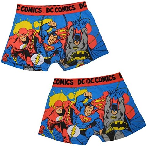 (Pack of 2) DC COMICS (SUPERMAN, BATMAN, THE FLASH) Little Boys Boxer Shorts 5-6 Multicolor