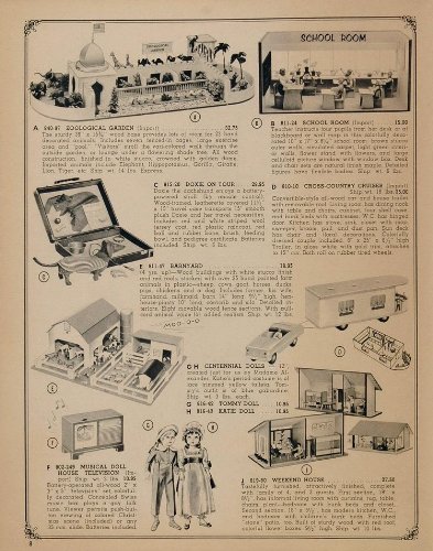 1962 Toy Ad Zoo Doxie Dachshund Barnyard Dollhouse TV - Original Print Ad
