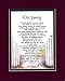"Our Family" Touching 8x10 Poem, Double-matted in Burgundy/Dark Green And Enhanced With Watercolor Graphics.