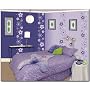 Instant Murals 29 Purple Fun Flower Border Wall Decor Transfer Sticker