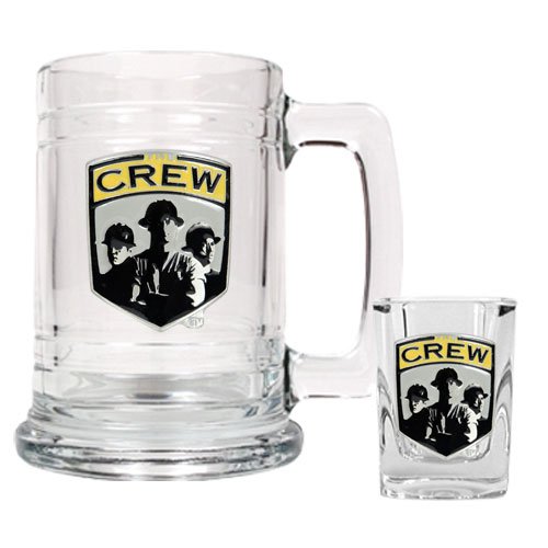 Columbus Crew MLS Glass Tankard and Square Shot Glass Set - Primary Team Logo Columbus Crew MLS Glass Tankard and Square Shot Glass Set - Primary Team Logo