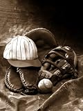 Close-up of Old Baseball Equipment Photographic Poster Print by William Swartz, 12x16