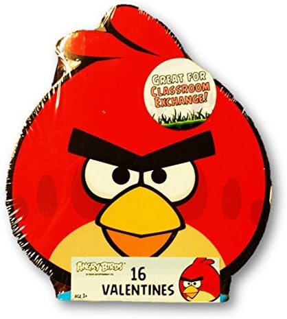 Valentine's Day Shaped Box Containing 16 Valentines ~ Great for Clasroom Exchange (Red Bird ~ Angry Birds) by Rovio Valentines Cards