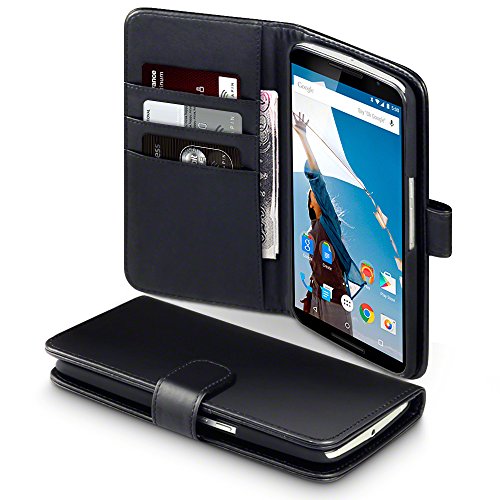Google Nexus 6 Real Leather Wallet Case by Terrapin (Black) 国内正規品