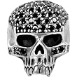 Inox Jewelry 316L Stainless Steel Black cz Skull Ring