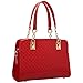 FASH Glossy Patterned Dual Chain and Leatherette Top handles Shoulder and Cross-Body Handbag