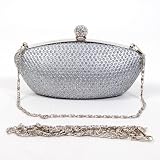 Lady Wallet Tote Handbag Shoulder Bag Chain Silver