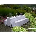 Hussen-Set 3-teilig f�r Festzeltgarnituren mit 50cm Tischbreite, gepolsterte Ausf�hrung, weiss