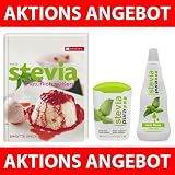 Stevia Paket - Mit Stevia natürlich süßen + 300 Stevia Tabs + Stevia Flüssig 80ml