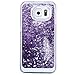 Urberry Galaxy S7 Edge Case, Floating Bling Glitter Sparkle Case for Samsung Galaxy S7 Edge with a Screen Protector (Purple)