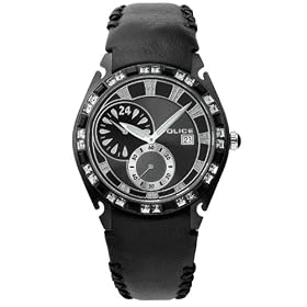 Police Mens Watch Florence 11610JSB/02 with Black Strap and Black Dial