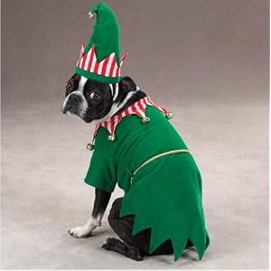 Dog Costume - Santa Elf Pet Christmas Holiday Costume - Large