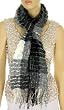 Elegant Ruche Ruffle Fold Checker Square Pattern Bundle Scarf