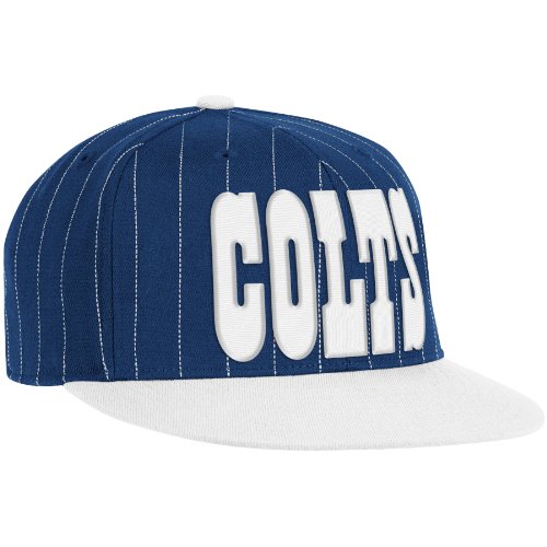 NFL Men's Indianapolis Colts End Zone Flat Visor Flex Hat - Tw84Z (Blue, Large/X-Large)