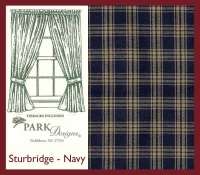 Park Designs Sturbridge Country Navy Panel Curtains