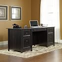 Sauder Edge Water Executive Desk in Estate Black