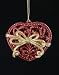 Gingerbread Kisses Red & Gold Glitter Heart Shaped Gift Box Christmas Ornament