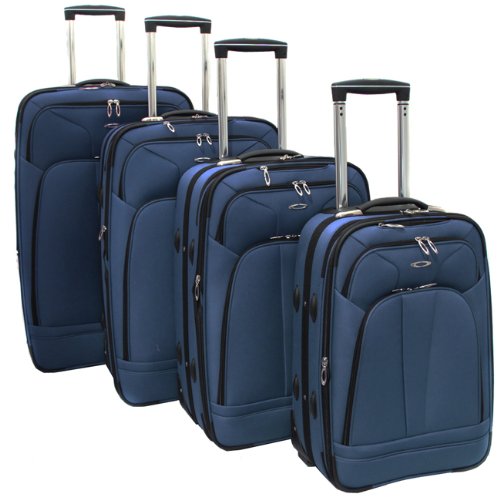Kemyer 4-Piece Expandable Upright Luggage Set - Malibu Blue