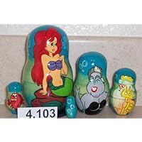Little Mermaid Russian Nesting Nested Stacking Doll. 5 Pieces / 4 in Tall #4.103