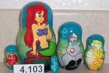 Little Mermaid Russian Nesting Nested Stacking Doll. 5 Pieces / 4 in Tall #4.103