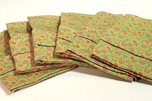 Fabric Napkins - Dinner - Luncheon - Spring Blossoms - Cloth Napkins - set of six