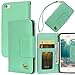 iPhone 5s case,iPhone SE case,iPhone 5 case,by HiLDA,Wallet Case,PU Leather Case,Credit Card Holder,Flip Cover Case[Mint Green]