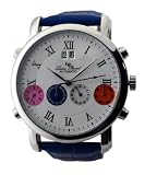 MENS LUCIEN PICCARD AUTOMATIC 4 EYE DATE WATCH 26581WH
