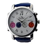 MENS LUCIEN PICCARD AUTOMATIC 4 EYE DATE WATCH 26581WH