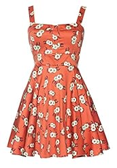 Floral Print Cotton/Spandex Vintage  Dress