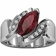 14K White Gold Mozambique Garnet and Diamond Ring
