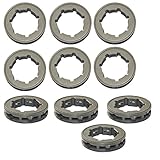 3/8" 7T クラッチドラム リム スプロケット 10個入り　フィットSTIHL 038 MS380 MS381 MS440 チェーンソー [並行輸入品]