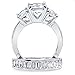 Sterling Silver Radiant Cut Cubic Zirconia Women's Wedding Engagement Ring Set