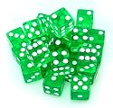 25 Green Dice - 19mm