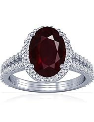 Platinum Oval Cut Ruby Ring With Sidestones (GIA Certificate)