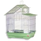 Blue Ribbon Slanted Gable Style Roof Bird Cage, 14-Inch by 18-Inch by 23-Inch, Slate Grey/Prarie Green