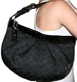 Authentic Coach Soho Pleated Signature Hobo Bag 13740 Black