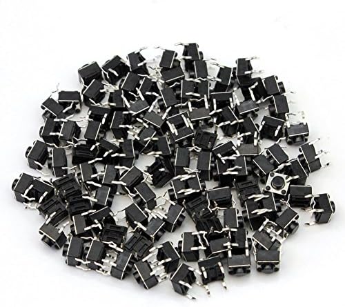 Miraclears 100 PCS 665mm Panel PCB Momentary Tactile Push Button Switch Momentary Tact Through-Hole 4pin DIP