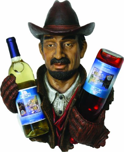 See Rivers Edge Wall Mount Wine Bottle Holder (Cowboy 2, 14.75 x 8.25 x 20)