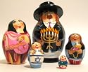 Jewish family Russian Nesting Doll * 5pc /4 in * m.j4-3