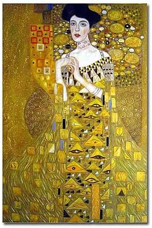 Handmade Oil Painting Portrait of Adele Bloch - Bauer by Gustav Klimt 36" x 24"Stretched Ready to Hang (SZH162)