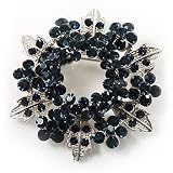 Navy Blue Crystal Wreath Brooch