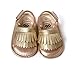 LIVEBOX Infant Baby Girls Moccasins Tassels Premium Soft Rubber Sole Anti-Slip Summer Prewalker Toddler Sandals (M: 6~12 Months, Champagne)