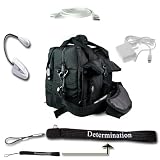 Elite Messenger Traveling Shoulder Carrying Bag (Black) For All Kindle Version and ASUS Eee PC 900HA 8.9-Inch + Kindle 2 and DX USB Data Cable Plus Home and Car Charger + E-Reader Light + Netbook Universal Home Charger + Determination Hand Strap