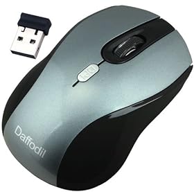 DDL WMS335G - Wireless Optical Mouse - Cordless (RF) 2000dpi Laser Mouse with Scrollwheel - Battery Powered (1xAA Battery Included) - Silver