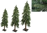 Set Of 3 Downswept Woodland Alpine Artificial Christmas Trees 4' 5' 6'